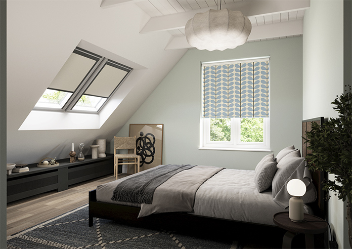 Orla Kiely Two Colour Stem, Powder Blue - Roller Blind - Image 7